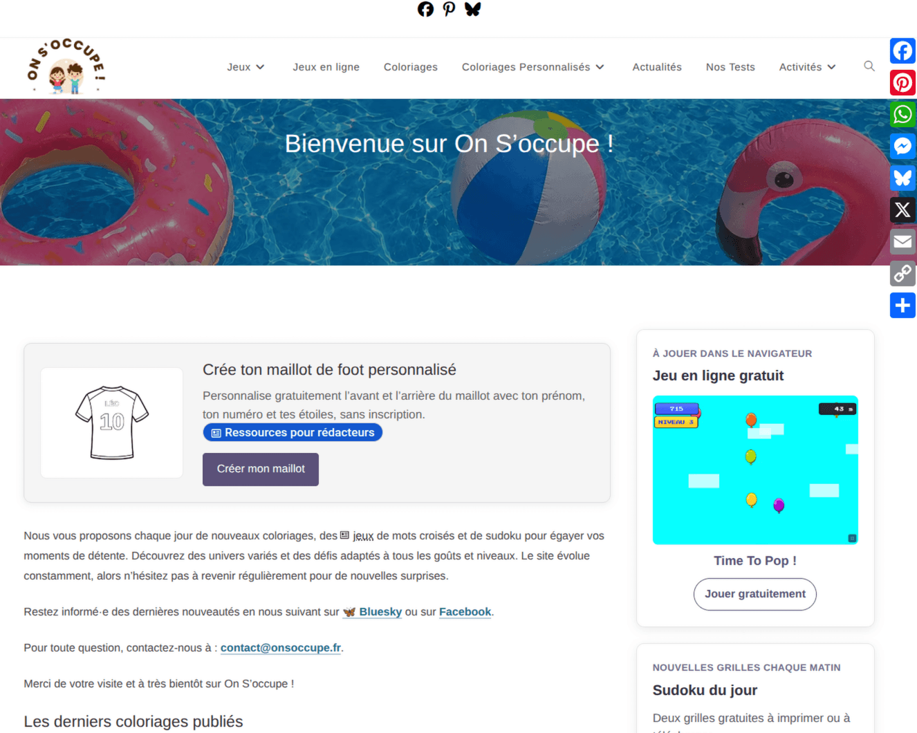 onsoccupe.fr - Plateforme de loisirs pour la famille